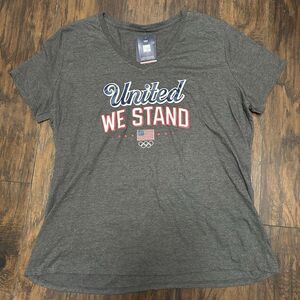 Fanatics Team USA United We Stand Grey Vneck Tshirt Women’s 2XL NWT